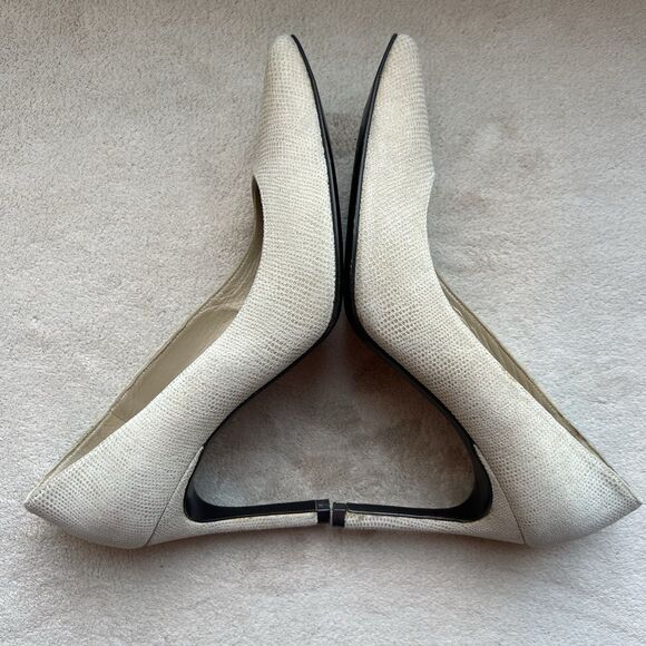 Stuart Weitzman Nude Goosebump Leather Heel Pump Women 5 M Textured Neutral - Picture 4 of 16